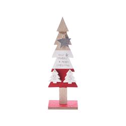 9709254 Tree Advent Calendar Christmas Decoration, Red & White - Mdf - Case Of 24