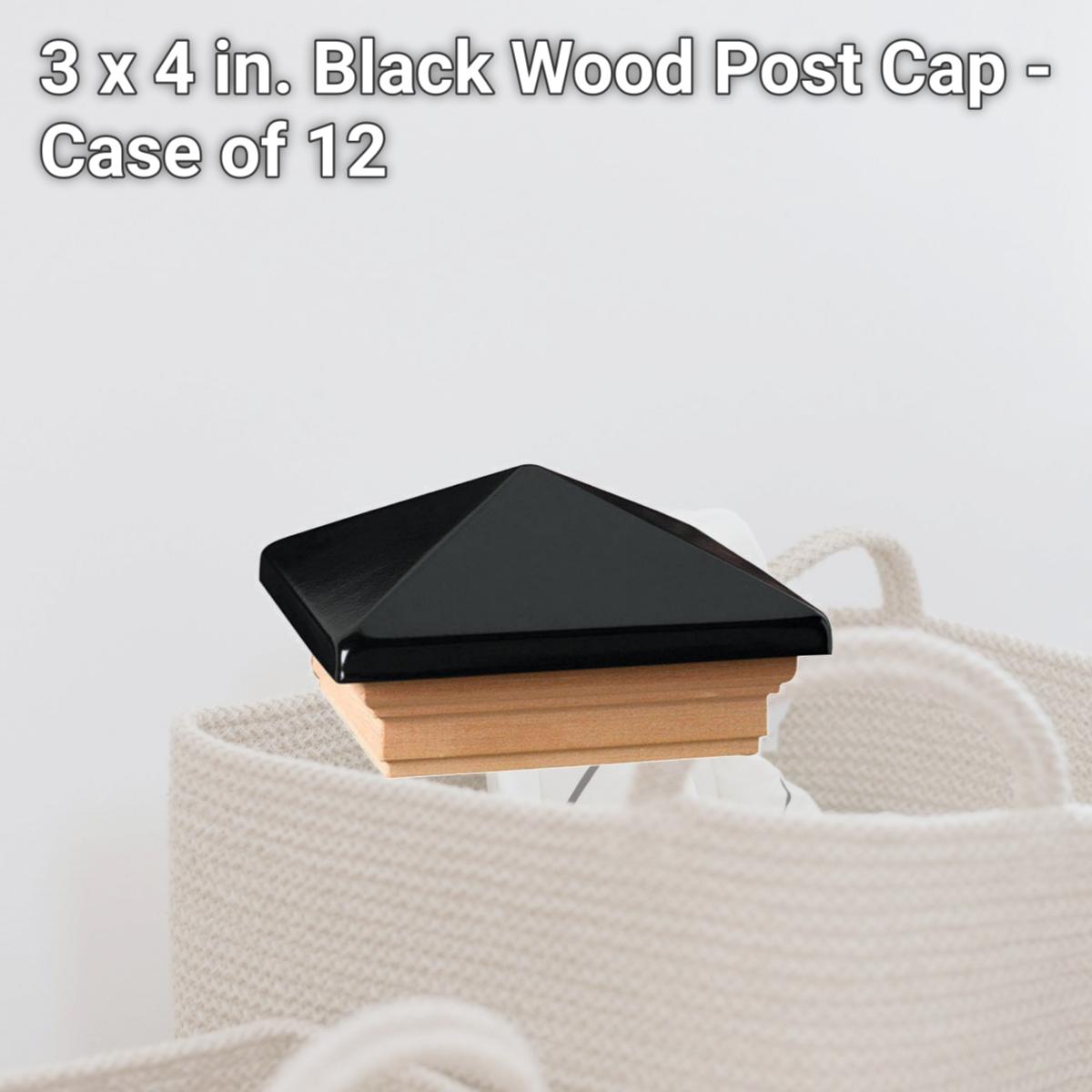Picture of Deckorators 5994793 3 x 4 in. Black Wood Post Cap - Case of 6