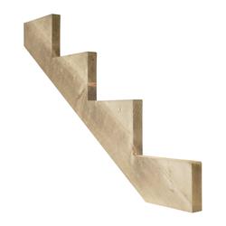 6715619 1 X 11 In. Unfinished Pressure Treated Wood 4 Step Stair Riser, Brown