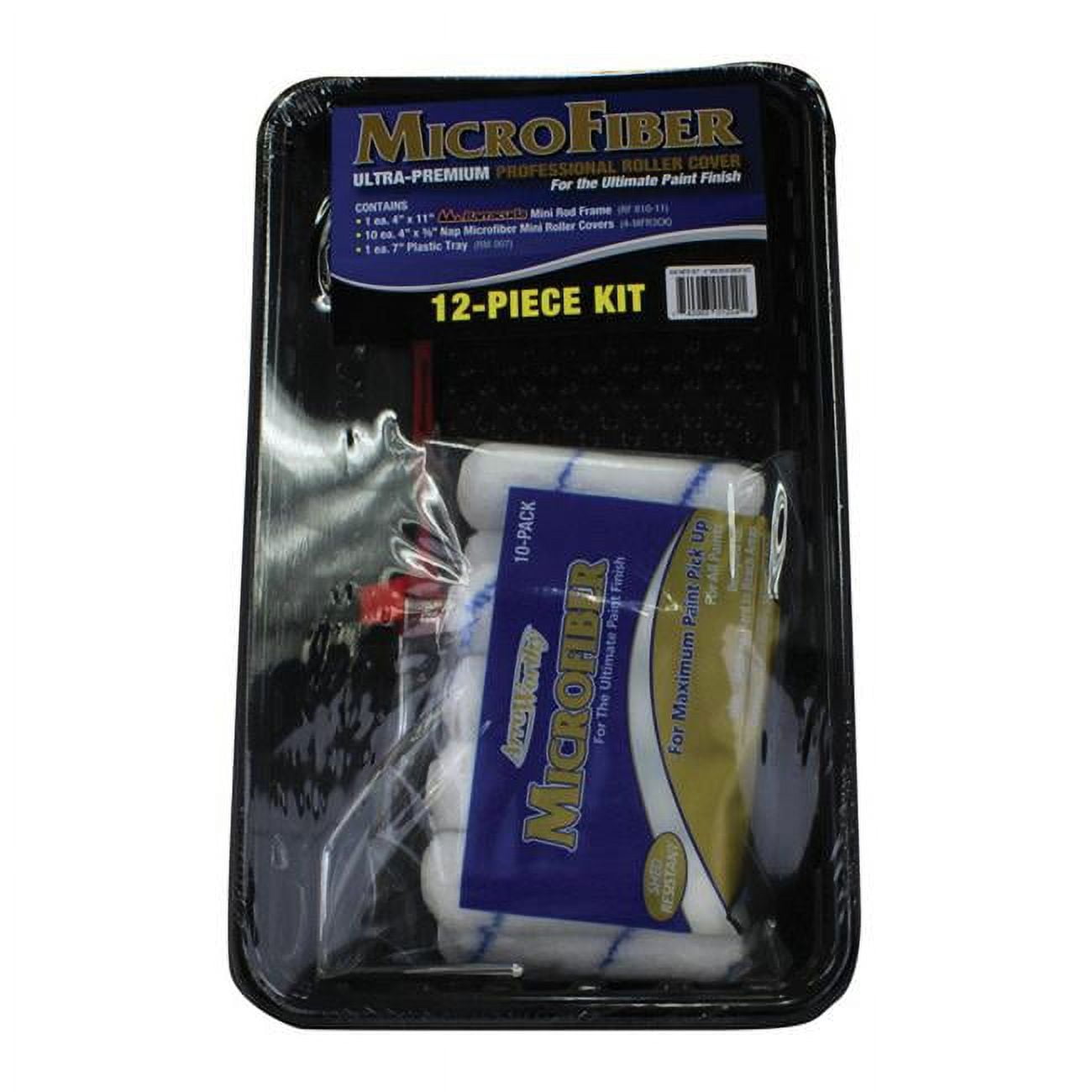 1808021 Microfiber Paint Brush & Roller Cover Kit - 12 Piece