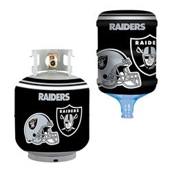 9395849 Oakland Raiders Black Propane Tank Cover For Fabrique Innovations, 10 X 1 X 17 In.