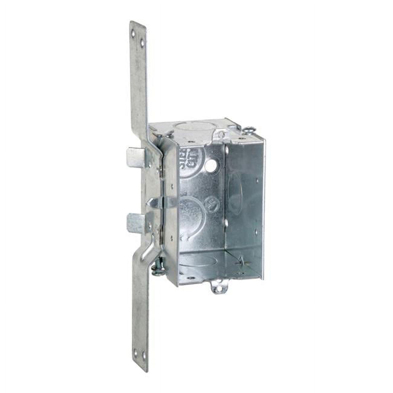 3822202 3 In. Rectangle Galvanized Steel 1 Gang Switch Box, Silver