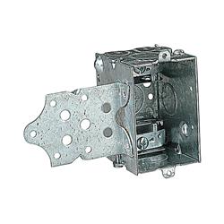 3822046 3 In. Rectangle Galvanized Steel 1 Gang Switch Box With S Bracket, Silver
