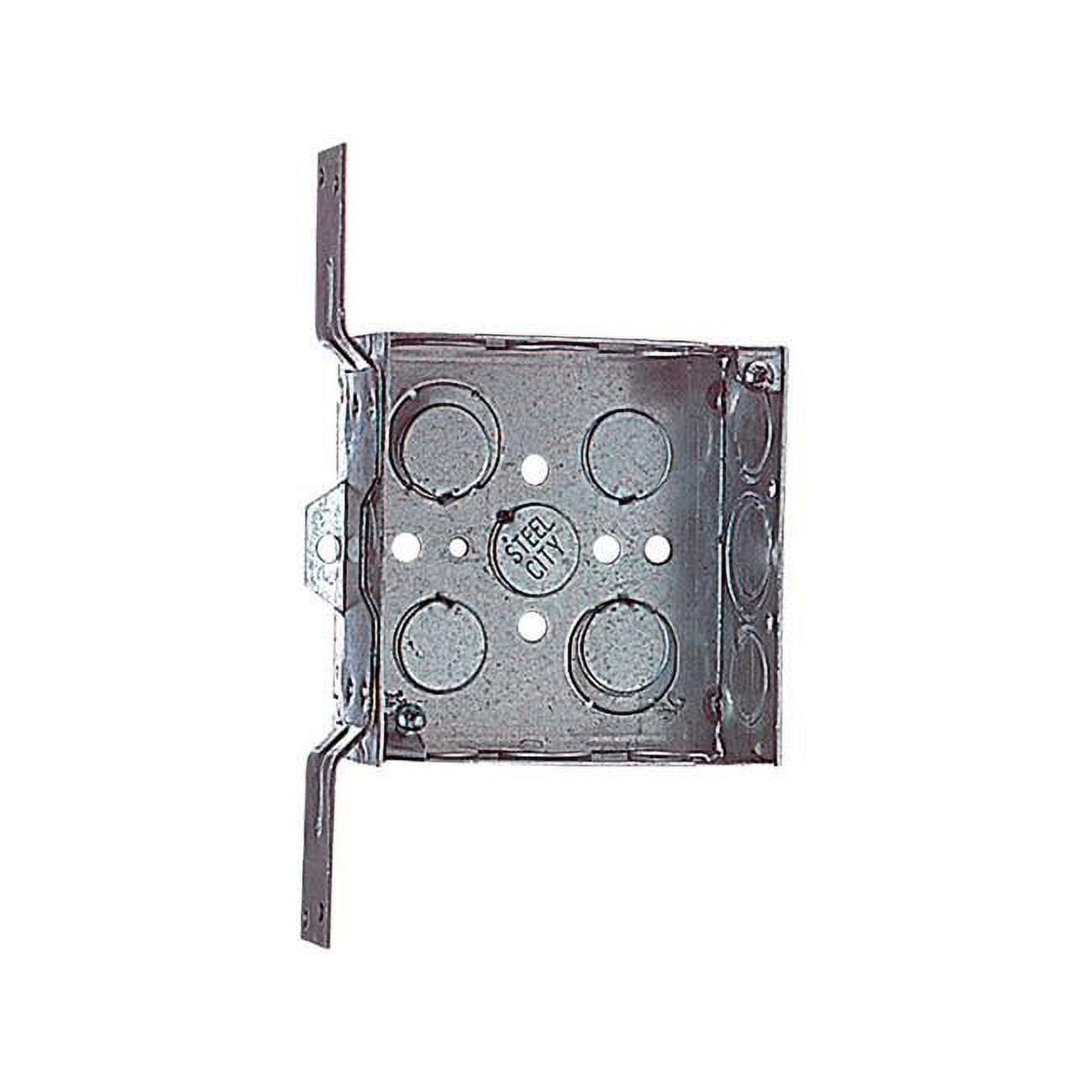 3821204 4 In. Square Steel Outlet Box, Silver