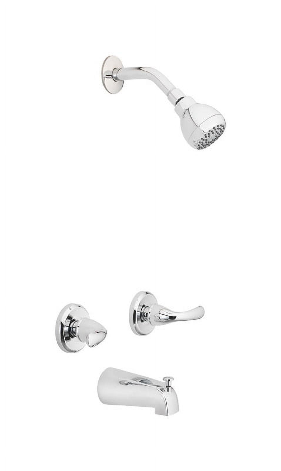 4875118 Essentials Shower Two Handle Tub & Shower Faucet, Chrome - Brass