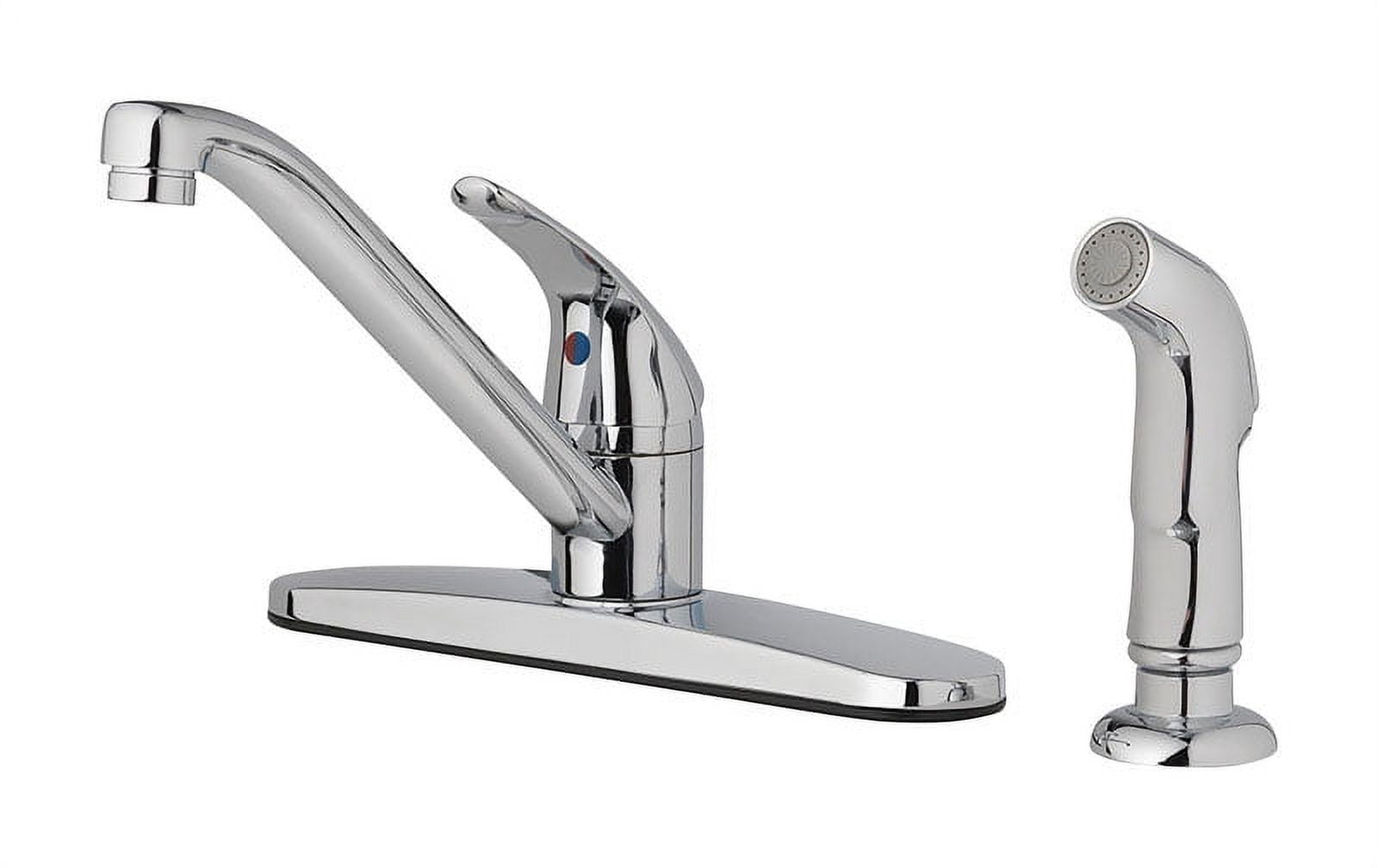 4877379 One Handle Polished Chrome Kitchen Faucet With Deck Mount Spray
