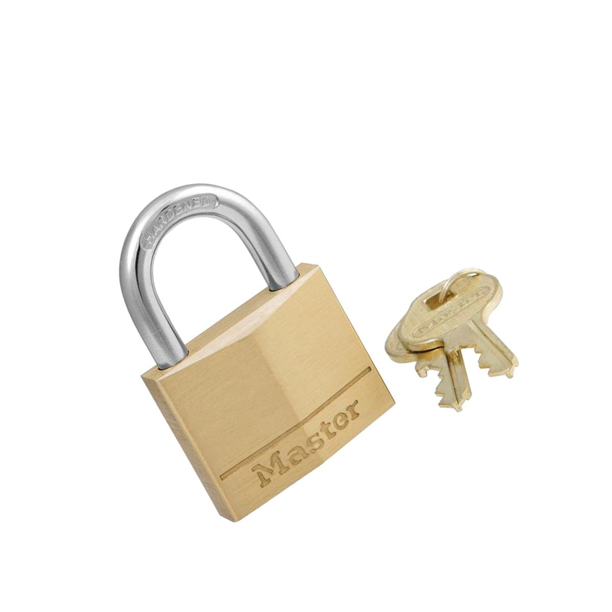 Picture of Master Lock 5001623 1.56 in. Brass 4-Pin Cylinder Padlock with Keyed Alike