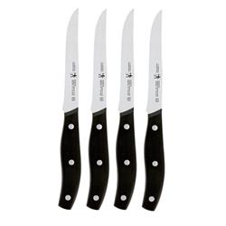 6566533 Definition Stainless Steel Steak Knife Set, Black & Silver - 4 Piece