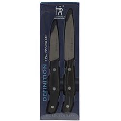 6580914 Definition Stainless Steel Paring Knife, Black & Silver - 2 Piece