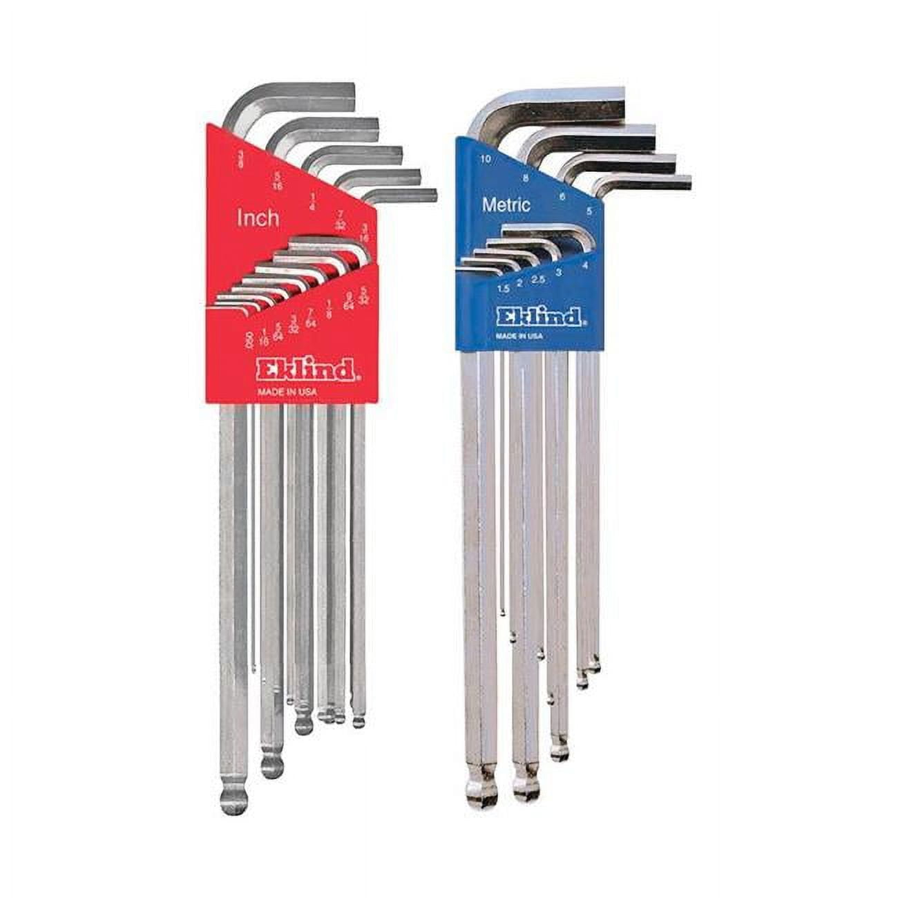 2503894 Assorted Color Metric & Sae Extra Long Ball End Hex Key Set, Multi Size In. - 22 Piece