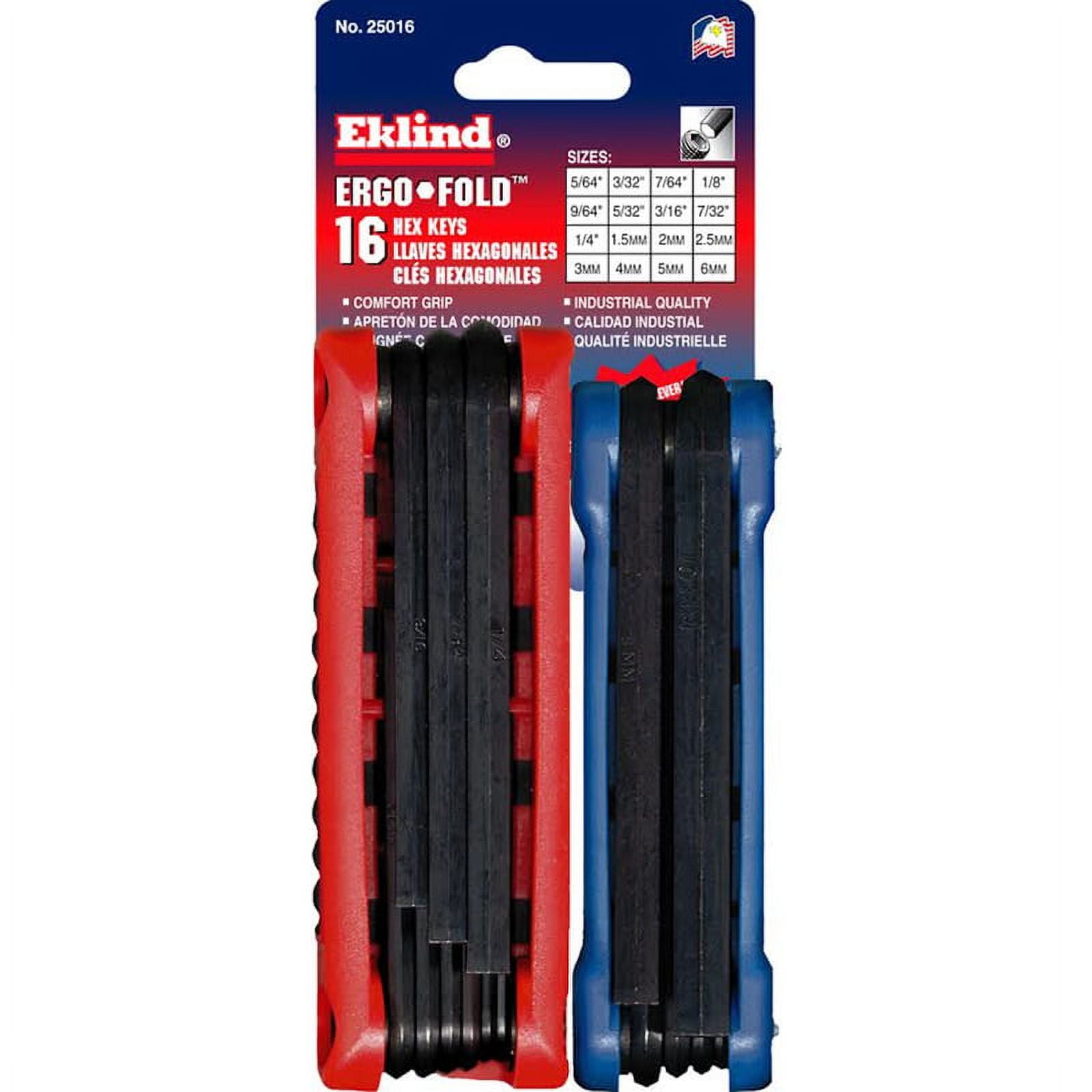 2503969 Assorted Color Metric & Sae Fold-up Hex Key Fold-up Sets, Multi Size In. - 16 Piece - Case Of 4