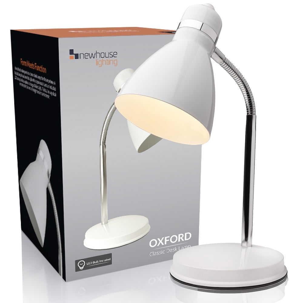 3896966 The Oxford 13 In. White Desk Lamp