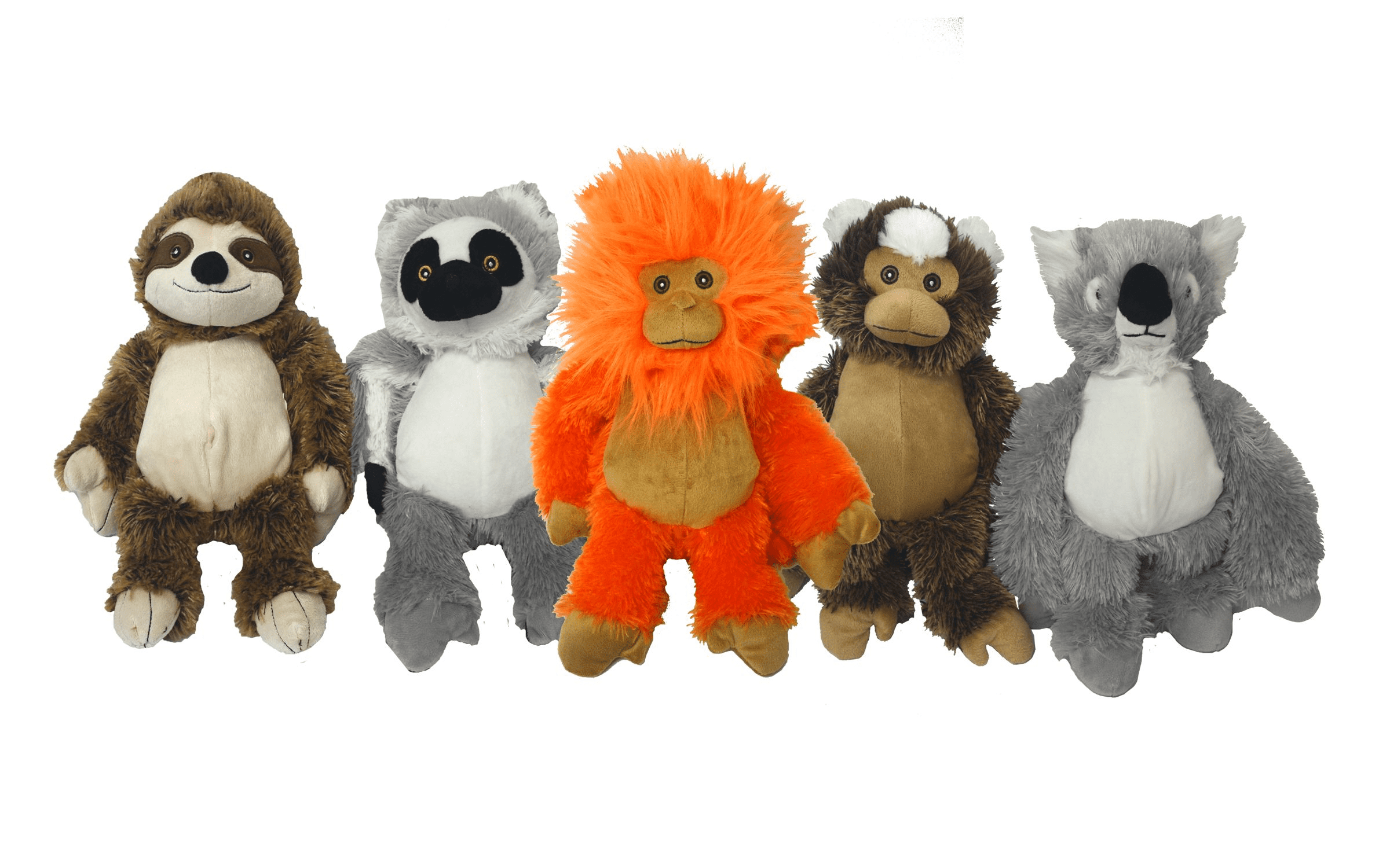 8019380 Assorted Color Monkey, Lemur, Sloth, Tamarin & Koala Polyester Dog Toy, Medium - Case Of 12
