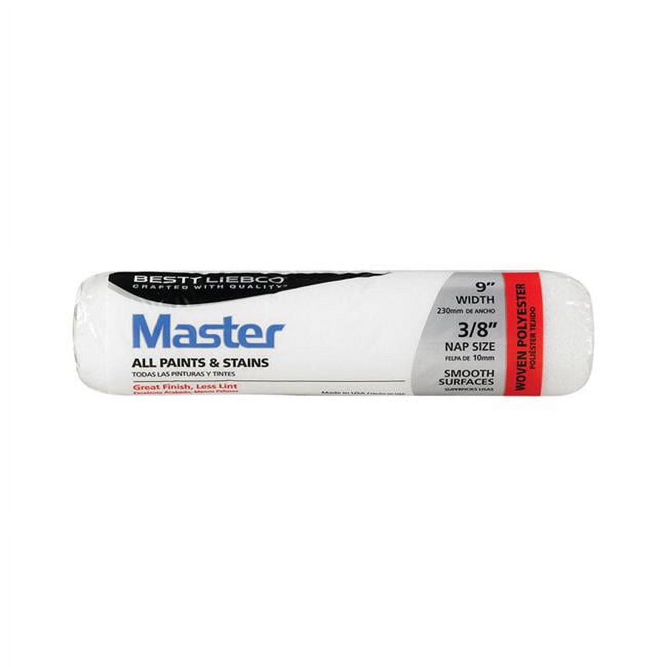 1826437 Master Woven 0.38 X 9 In. Paint Roller Cover For Smooth, White