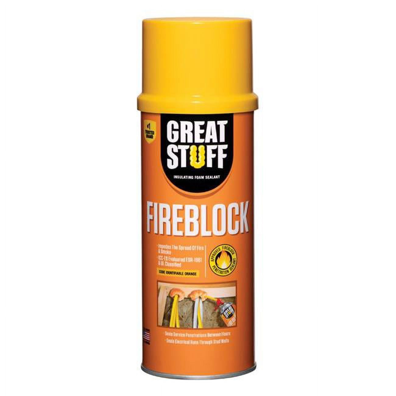 1903475 Fireblock Orange Polyurethane Foam Insulating Sealant, 12 Oz