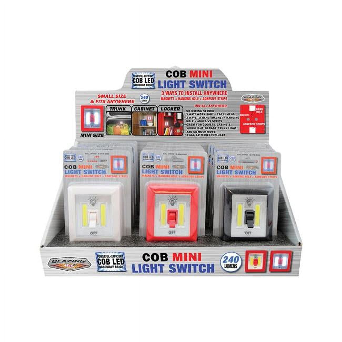 9626672 Cob Mini Manual Battery Powered Led Light Switch - Case Of 12