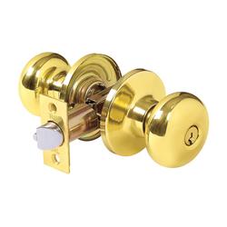 5995790 Parkland Bright Brass Steel Entry Knob For Ansi Grade 3 Any, 1.75 In.
