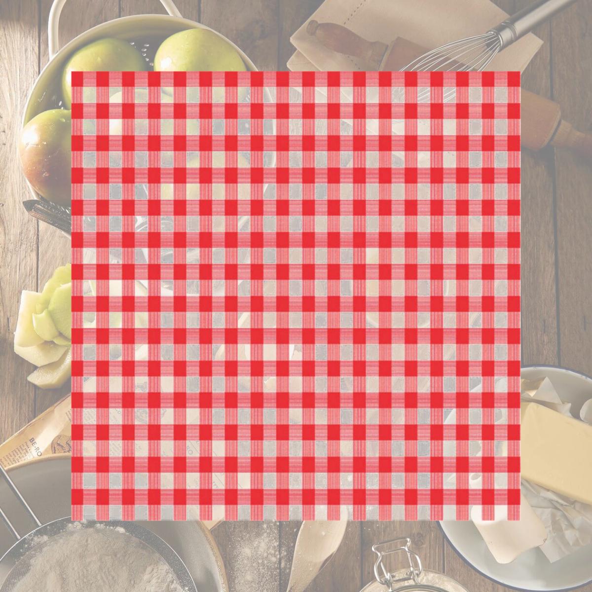 Picture of Magic Cover 6739445 52 x 52 in. Red & White Checkered Plastic Tablecloth