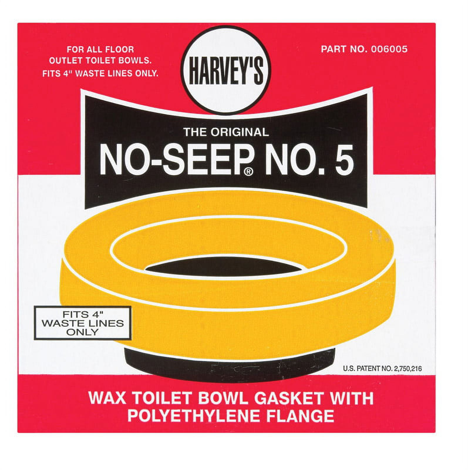 49683 Toilet Bowl Gasket With Wax & Flange Polyethylene - Case Of 24