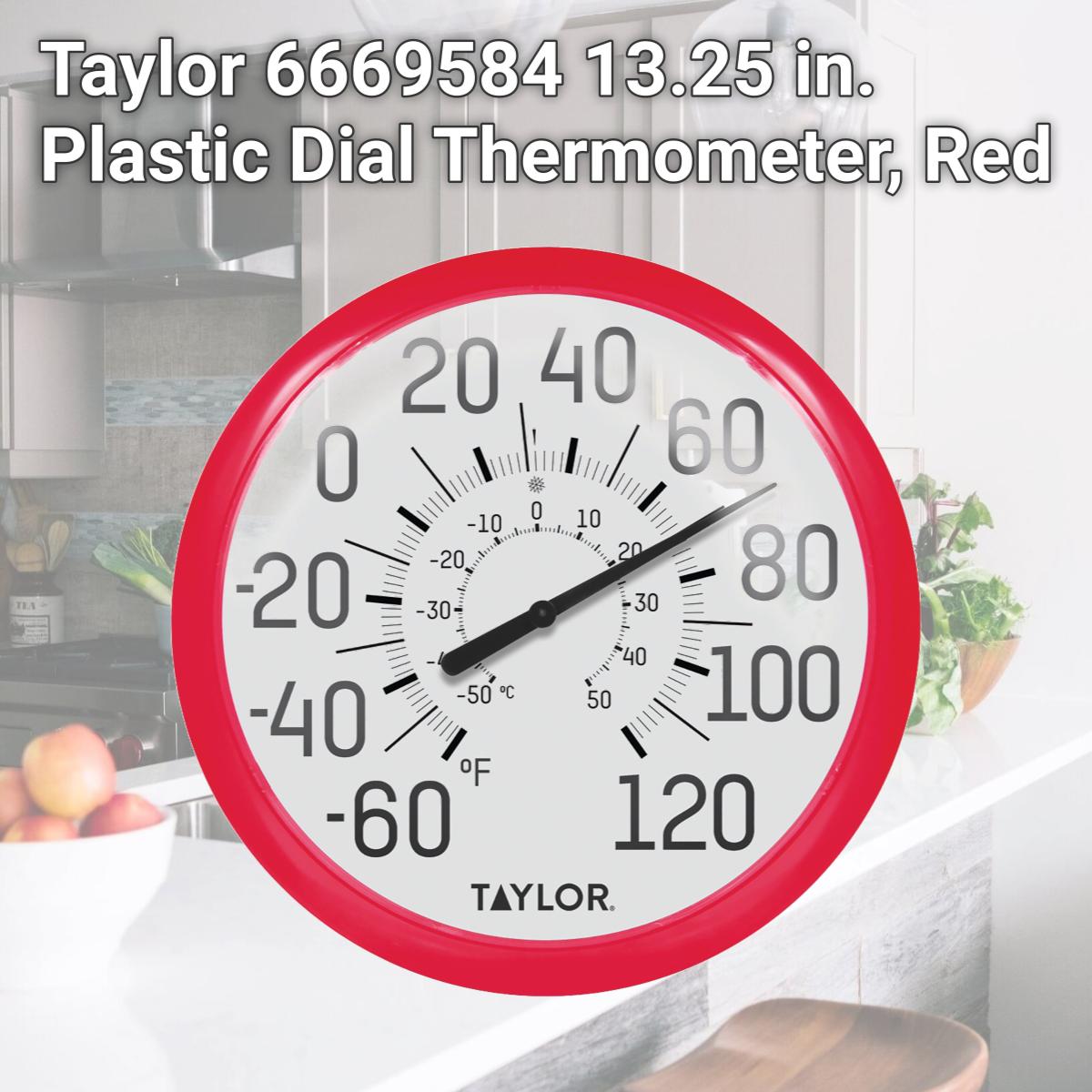 Picture of Taylor 6669584 13.25 in. Plastic Dial Thermometer, Red