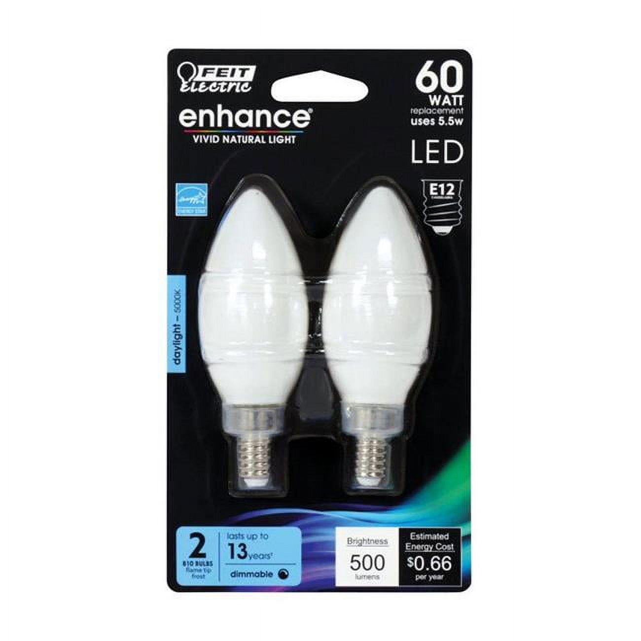 3910866 Enhance 5.5W Blunt Tip Filament LED Bulb, 500 Lumens - Daylight
