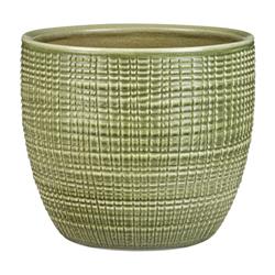 7803356 5.5 In. X 6.25 In. Dia. Antique Green Ceramic Vase Flower Pot, Pack Of 4