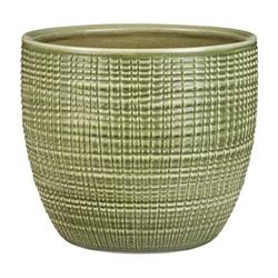 7803406 6.75 In. X 7.5 In. Dia. Antique Green Ceramic Vase Flower Pot, Pack Of 6