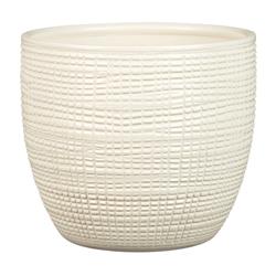 7803323 5.5 In. X 6.25 In. Dia. Vanilla Cream Ceramic Vase Flower Pot, Pack Of 4