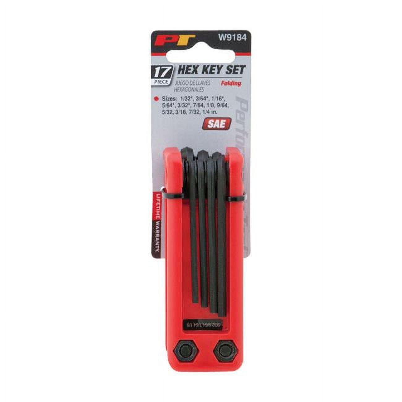 2797025 Sae Fold-up Hex Key Set, 17 Piece - Pack Of 6