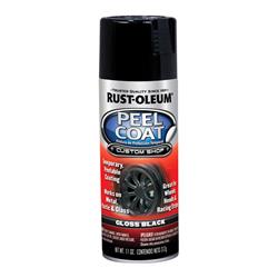 1864594 11 Oz Peel Coat Gloss Black Peelable Rubber Spray Paint Coating, Pack Of 6