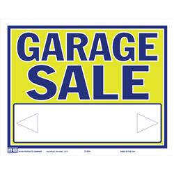 Hy-ko 5992771 9 X 13 In. English Garage Sale Polystyrene Sign - Yellow & Blue, Pack Of 10