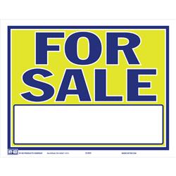 Hy-ko 5992813 9 X 13 In. English For Sale Polystyrene Sign - Yellow & Blue, Pack Of 10