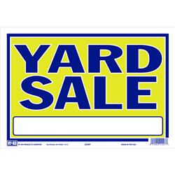 Hy-ko 5992789 9 X 13 In. English Yard Sale Polystyrene Sign - Yellow & Blue, Pack Of 10
