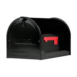 5007530 Marshall Galvanized Steel Post Mounted Black Lockable Mailbox, 11.8 X 11.7 X 20 In.