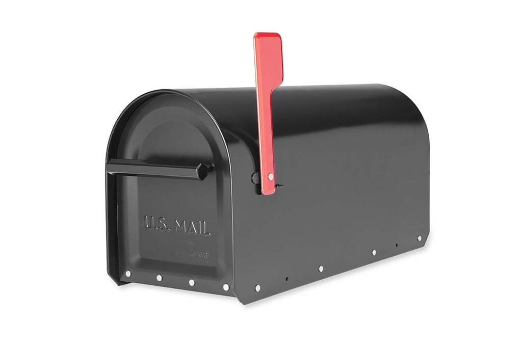 5007870 Sequoia Galvanized Steel Post Mounted Black Mailbox, 9.72 X 8.03 X 20.79 In.