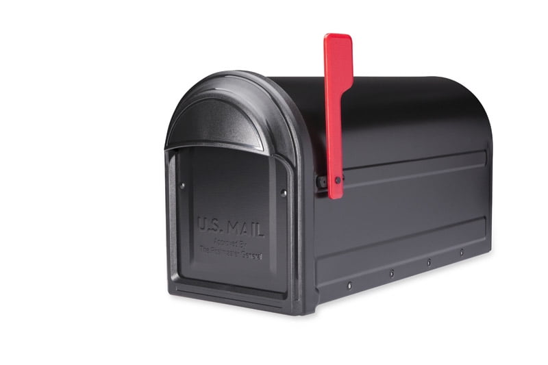 5007592 Barrington Galvanized Steel Post Mounted Black Mailbox, 11 X 8.8 X 20.6 In.