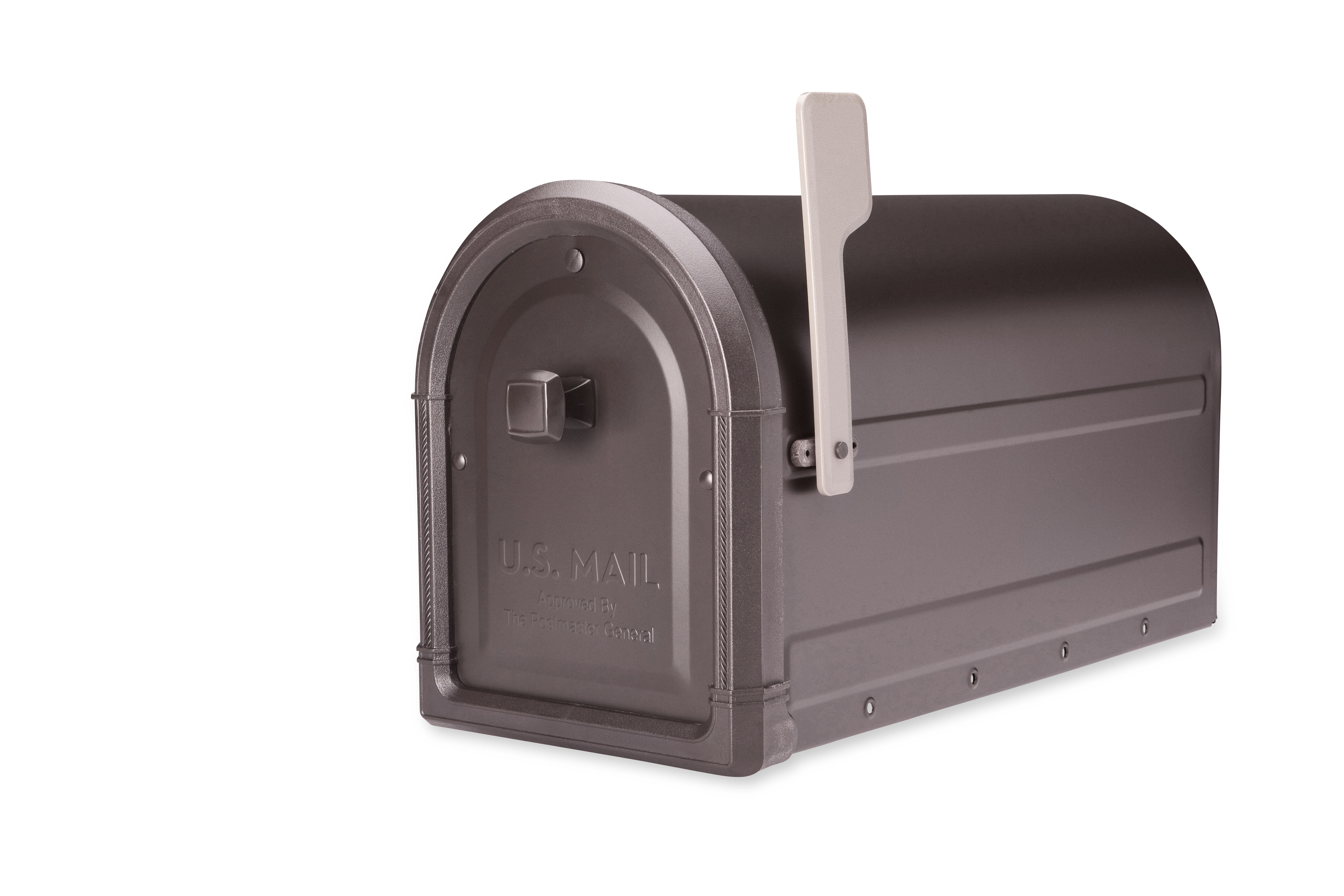 5006273 Roxbury Galvanized Steel Post Mounted Rubbed Bronze Mailbox, 10.89 X 8.86 X 20.60 In.