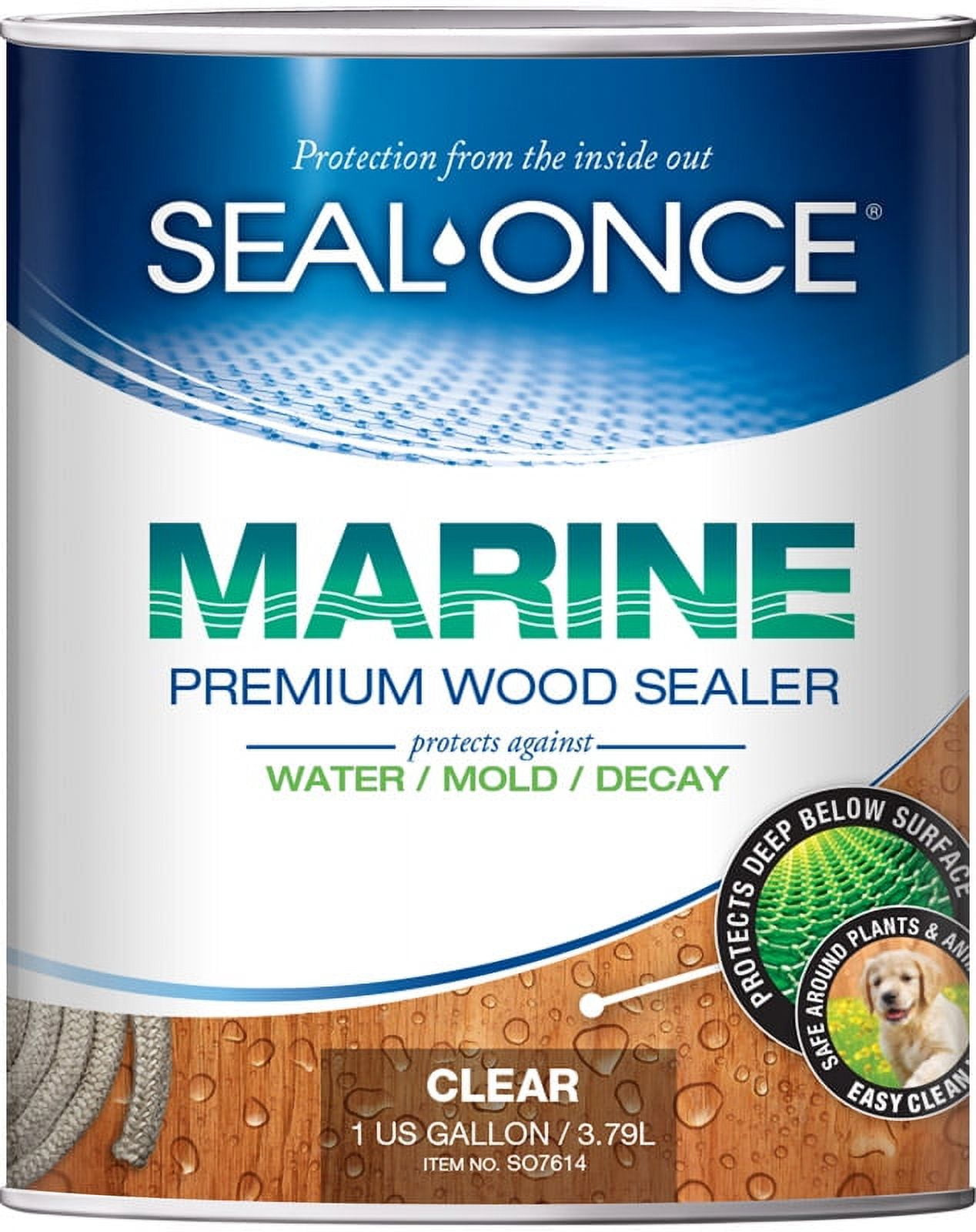 1829522 1 Gal Marine With Nano Guard Clear Water-based Premium Wood Sealer, Pack Of 4