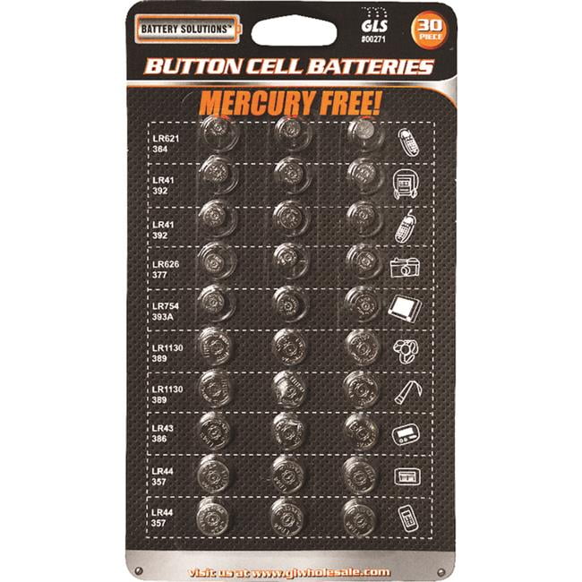 6531412 Alkaline Assorted Button Cell Battery, 30 Per Pack - Pack Of 24