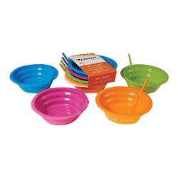 6746051 Sip-a-bowl 22 Oz Assorted Plastic Round Bowl With Straw, Pack Of 4