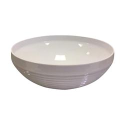 6746440 11.75 In. Dia. Partyware White Acrylic Round Bowl, Pack Of 6