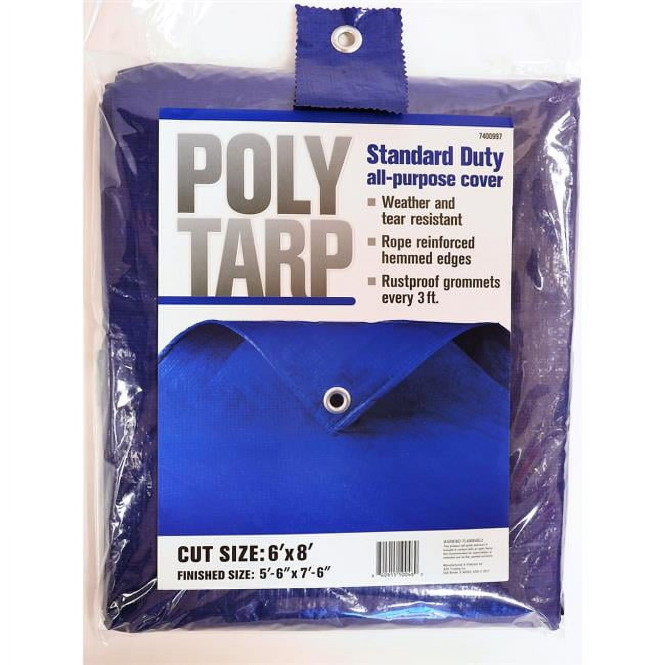 7400997 6 X 8 Ft. Light Duty Polyethylene Tarp, Blue