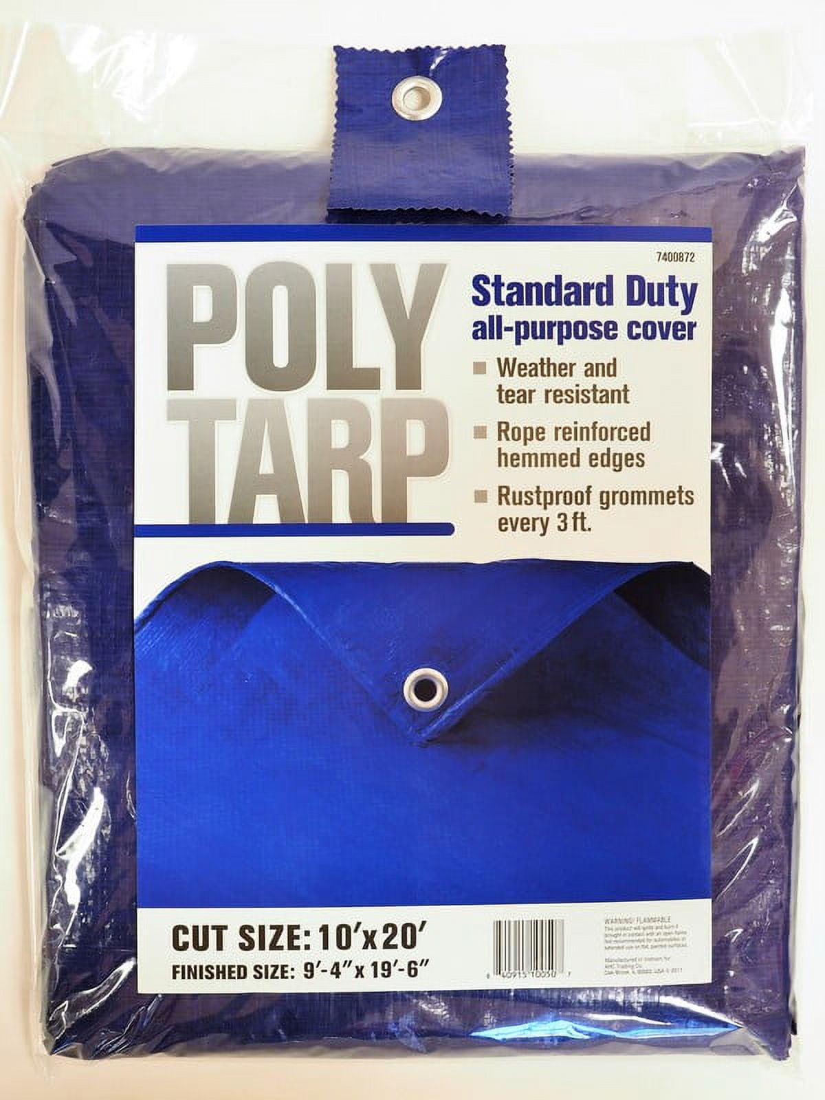 7400872 10 X 20 Ft. Light Duty Polyethylene Tarp, Blue