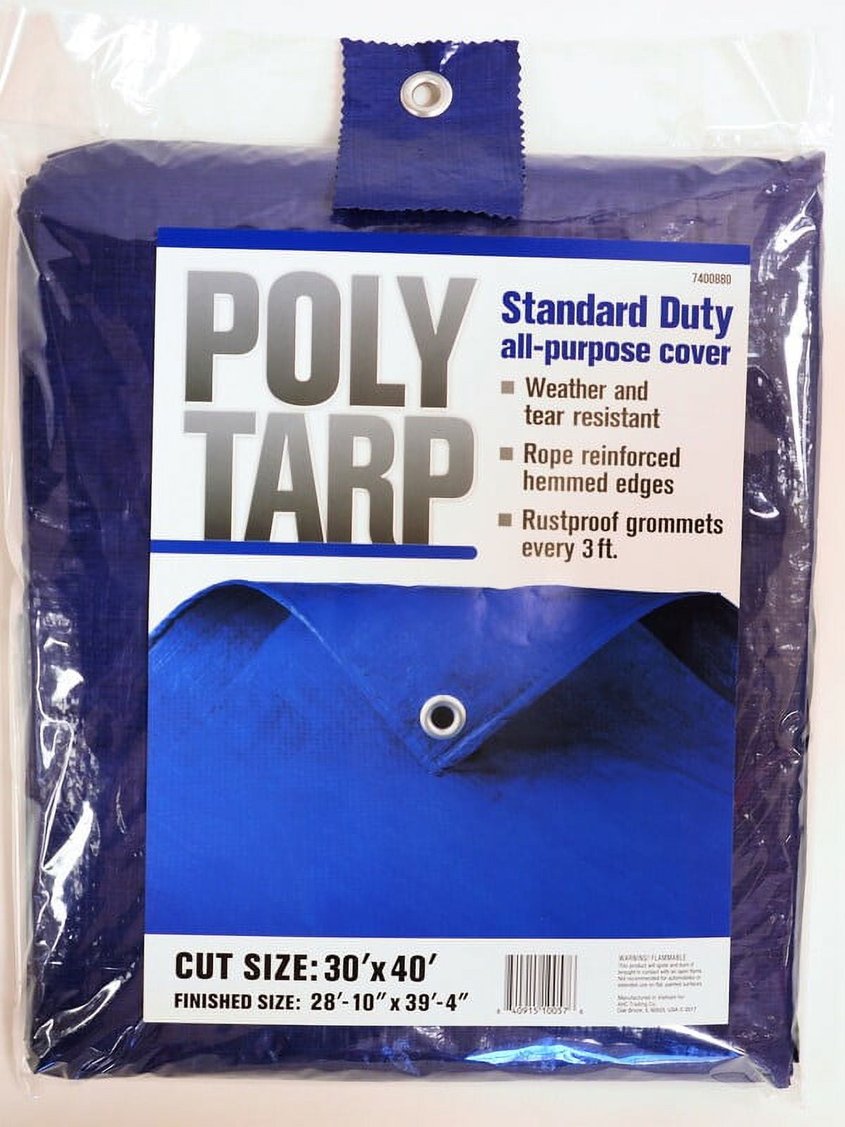 7400880 30 X 40 Ft. Light Duty Polyethylene Tarp, Blue