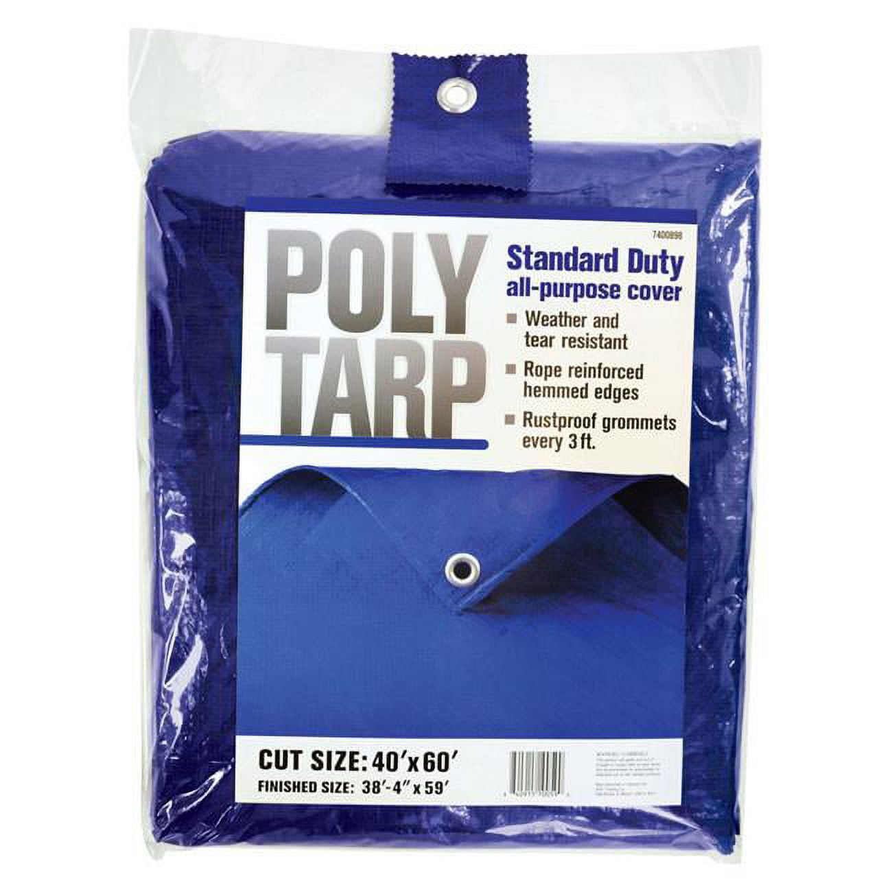 7400898 40 X 60 Ft. Light Duty Polyethylene Tarp, Blue