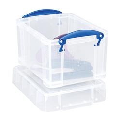6662910 9-.62 X 7.06 X 6.25 In. Stackable Storage Box - Clear & Blue, Pack Of 4
