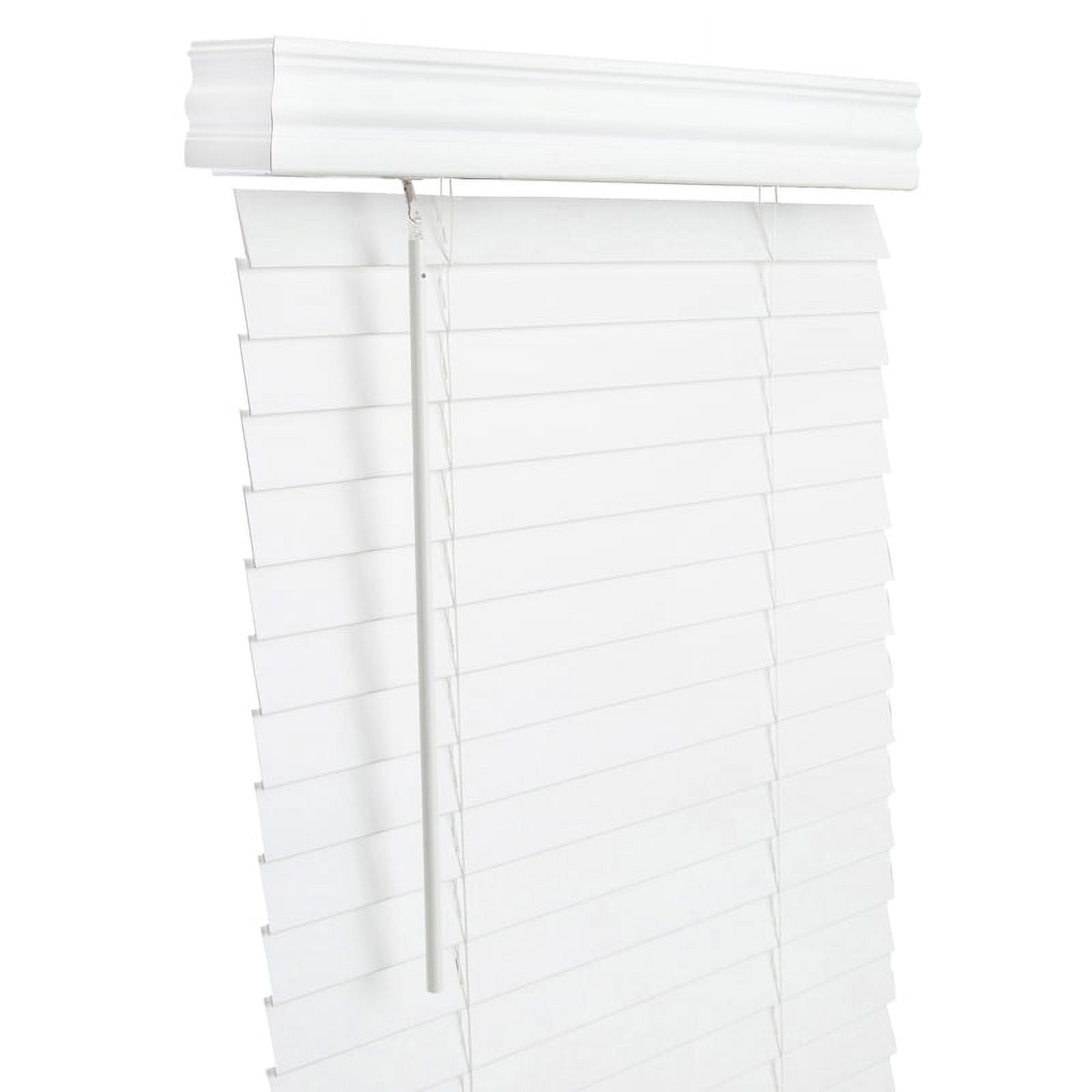 5005718 Faux Wood 2 In. Mini-blinds, 29 X 60 In. White Cordless