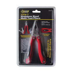 2796308 0 In. Stainless Steel 12-in-1 Combination Pliers, Black & Red