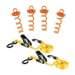 8938581 1 In. X 30 Ft. Yellow Tie Down Kit, 500 Lbs