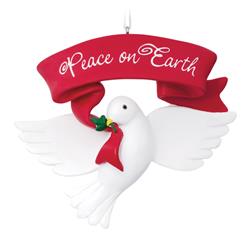 9468182 Dove Peace On Earth Resin Christmas Ornament - Multicolor